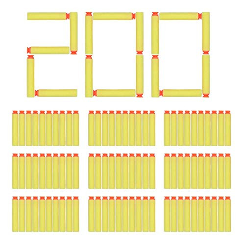 BOROLA 200pcs 7.2cm Refill Bullet Darts Compatible for Nerf N-Strike Elite Series Blasters Kid Toy Gun - YellowSuction BOROLA 200pcs 7.2cm Refill Bullet Darts Compatible for Nerf N-Strike Elite Series Blasters Kid Toy Gun - YellowSuction