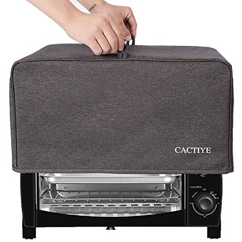 CACTIYE Toaster Oven Dust Cover with Accessory Pockets Compatible with Hamilton Beach 6 Slice of Toaster Oven -GRAY-