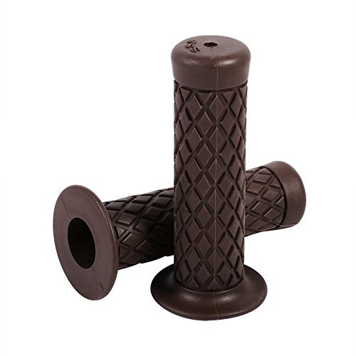 Hlyjoon 1 Pair Motorcycle Grips Motorcycle Handlebar Handle Universal 7/8 Inch 22mm Anti-Slip Rubber Strip end Thruster Grip Bar Hand Grips for Motorcycle Dirt Bike -Dark Brown-