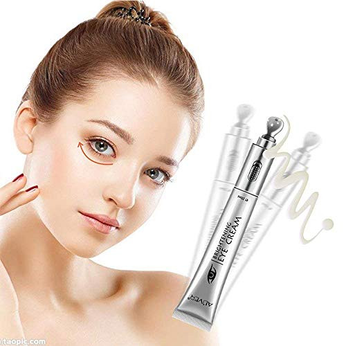 ALIVER Eye Cream With Vibrating Massager Anti-aging Moisturizer for Dark Circles Puffiness Fine Lines Eye Bags Wrinkles Crows Feet Firm Skin Eye SPA -1.76oz / 20ml-