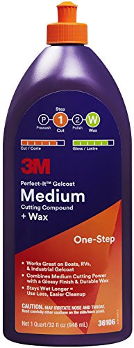 Perfect-It 36106 Gelcoat Medium Cutting Compound/Wax (Quart 946 mL)