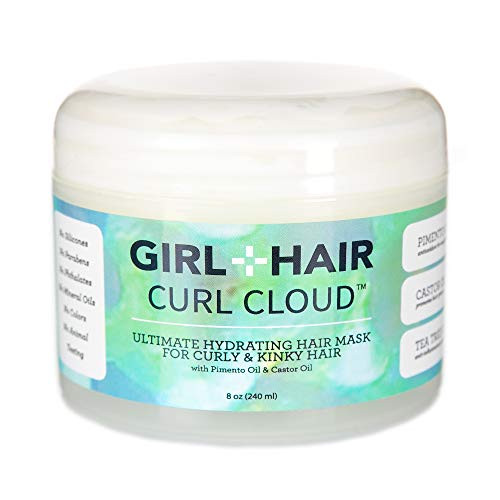 GIRL PlusHAIR Hair Mask and Deep Conditioning Hair Treatment Hydrating Coconut Aloe Vera and Castor Oil For Dry DamagedCurly  and  Coily Hair No Silicones or Parabens All Hair Types - 8 fl.oz.