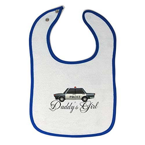 Toddler  and  Baby Bibs Burp Cloths Daddys Girl Daughters Fathers Day Daddy Cotton Items for Boy White Royal Blue Design Only
