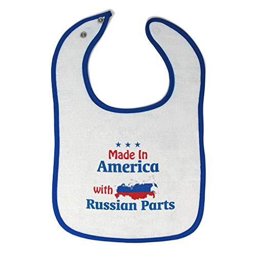 Toddler  and  Baby Bibs Burp Cloths Made in America with Russian Parts Flag American Cotton Items for Girl Boy Ah White Royal Blue Design Only Toddler  and  Baby Bibs Burp Cloths Made in America with Russian Parts Flag American Cotton Items for Girl Boy Ah White Royal Blue Design Only