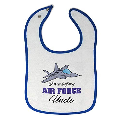 Toddler  and  Baby Bibs Burp Cloths Proud of My Air Force Uncle Cotton Items for Girl Boy Gift Ah White Royal Blue Design Only Toddler  and  Baby Bibs Burp Cloths Proud of My Air Force Uncle Cotton Items for Girl Boy Gift Ah White Royal Blue Design Only