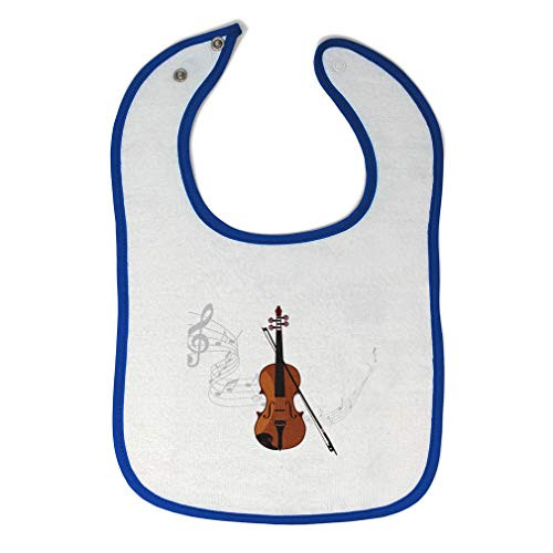 Toddler  and  Baby Bibs Burp Cloths Violin Music Cotton Items for Girl Boy Gifts Ah White Royal Blue Design Only