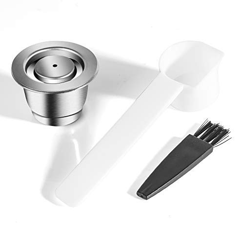 Coffee Capsule Nespresso Reusable Refillable Coffee Filter Stainless Steel Coffee Filters Capsule Pods with Scoop Brush Compatible with Nespresso Coffee Machine -Excluding Tamper- Coffee Capsule Nespresso Reusable Refillable Coffee Filter Stainless Steel Coffee Filters Capsule Pods with Scoop Brush Compatible with Nespresso Coffee Machine -Excluding Tamper-