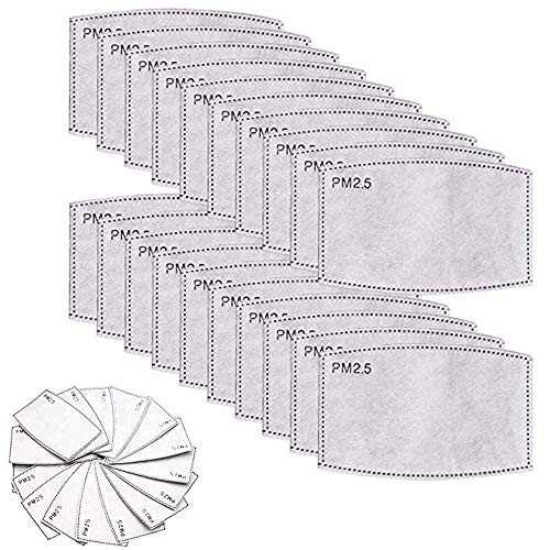 FengleMa 10/20/30/50Pcs PM2.5 Activated Carbon Filter 5 Layers Replaceable Anti Haze Filters -50-