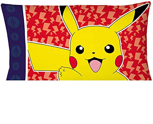 Franco Manufacturing Pokemon Pillowcase Pika Pika Pikachu Reversible Pillowcase for Kids - 20 X 30 Inch -1 Piece Pillow Case Only-