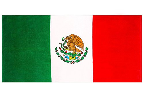 EverydaySpecialcom Maxican Flag Print Beach Towel 100 percent Cotton 28 inchx59 inch