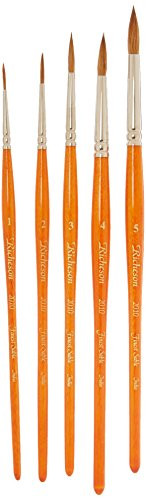 Jack Richeson & Co. 21101 Red Sable Watercolor Brushes, Set of 5