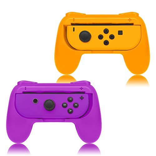 FYOUNG Grips for Nintendo Switch Joy-Con Controllers for Nintendo Switch Joy Con - Orange and Purple -2 Packs-