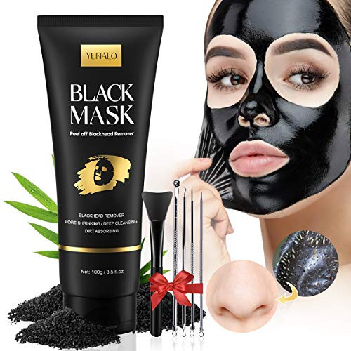 Blackhead Remover Mask Kit Charcoal Peel Off Facial Mask with Facial Mask Brush and Pimple Extractors Deep Cleansing Facial Mask for Face Nose Blackhead Pores Acne For All Skin Types -3.5 Fl.oz- Blackhead Remover Mask Kit Charcoal Peel Off Facial Mask with Facial Mask Brush and Pimple Extractors Deep Cleansing Facial Mask for Face Nose Blackhead Pores Acne For All Skin Types -3.5 Fl.oz-