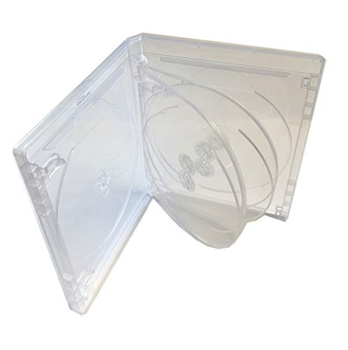 Clear New 1 MegaDisc 15mm Blu-ray Replacement Case Holds 6 Discs -6 Tray- Premium