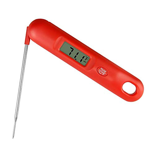FLAMEER Digital Instant Read Meat Thermometer Kitchen Cooking Food Candy Thermometer Backlight LCD Display Kitchen BBQ Accessory - Red