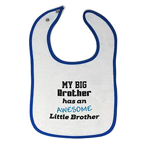 Toddler and Baby Bibs Burp Cloths My Big Brother Has an Awesome Little Sibling Cotton Items for Girl Boy White Royal Blue Design Only Toddler and Baby Bibs Burp Cloths My Big Brother Has an Awesome Little Sibling Cotton Items for Girl Boy White Royal Blue Design Only