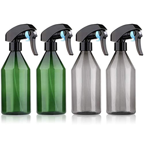 MEACOLIA 10oz/300ml Plastic Empty Spray Bottle Plant Mister Fine Mist Trigger Water Spray Bottles for Hair Cleaning Gardening Pack of 4 -Green and Black- MEACOLIA 10oz/300ml Plastic Empty Spray Bottle Plant Mister Fine Mist Trigger Water Spray Bottles for Hair Cleaning Gardening Pack of 4 -Green and Black-
