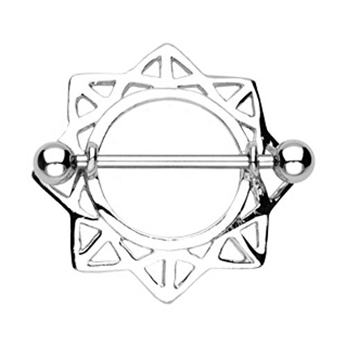 Covet Jewelry Triangle Entangle Star Nipple Shield Ring 316L Surgical Steel