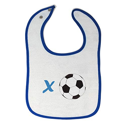Toddler  and  Baby Bibs Burp Cloths Xo Soccer X Cotton Items for Girl Boy Gifts Player Ah White Royal Blue Design Only
