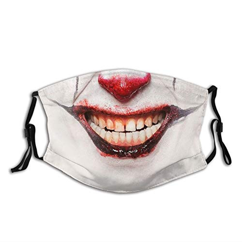 Evil Smile Face Mask Unisex Balaclava Mouth Cover With Filter Windproof Dustproof Adjustable Mask