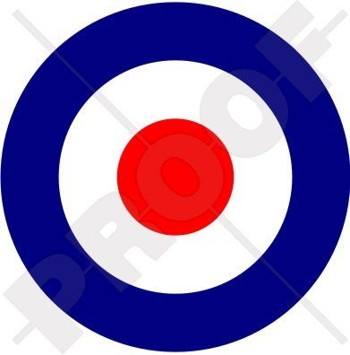 RAF British Royal AirForce Type D Aircraft Roundel 4 inch -100mm- Vinyl Sticker Decal