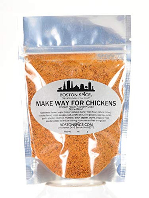 Boston Spice Make Way For Chickens Handmade Gourmet Seasoning Blend Poultry Chicken Duck Turkey Quail Smoked Rub Wings Legs Breasts Smoker Grilling Grilled Barbecue Bake Dry Rubs Approx 1/4 Cup Spice