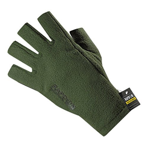 RAPDOM Tactical Polar Fleece Half Finger Gloves Olive Drab Medium