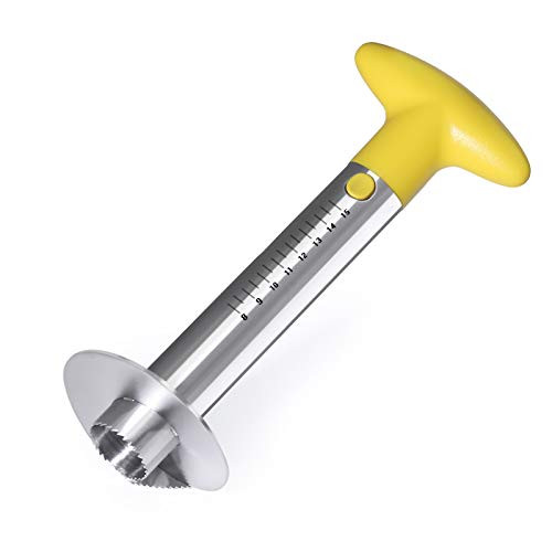 77L Pineapple Corer with Measure Marks Stainless Steel Pineapple Slicer Tool with Thicker Blade Reinforced Upgraded Kitchen Pineapple Peeler Remover for Fruit -Yellow- 77L Pineapple Corer with Measure Marks Stainless Steel Pineapple Slicer Tool with Thicker Blade Reinforced Upgraded Kitchen Pineapple Peeler Remover for Fruit -Yellow-