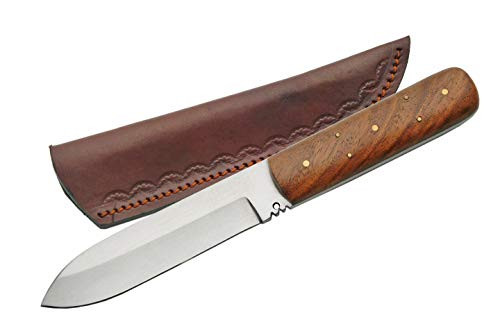 SZCO Supplies 8.5 Classic Wood Handle Full-Tang Fixed-Blade Patch Knife with Leather Sheath SZCO Supplies 8.5 Classic Wood Handle Full-Tang Fixed-Blade Patch Knife with Leather Sheath