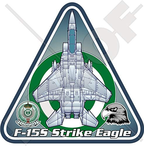 Mcdonnell Douglas-Boeing F-15S Strike Eagle Royal Saudi Air Force F-15 RSAF S.Arabia Aircraft Saudi Arabian Armed Forces 95mm Vinyl Sticker Decal