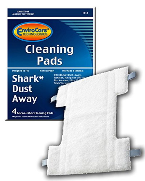 EnviroCare Replacement Cleaning Pads Compatible with Shark Dust Away Steam Mops Rocket Dust-Away Rotator Navigator Lift-Away Pro Vacuum Ultra Light Stick Vacuum Hv300 Series 4 Pack