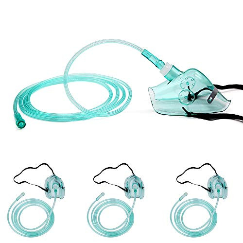 3 Packs - Pediatric Standard Oxygen Mask with 6.6 Tubing and Adjustable Elastic Strap - Size S