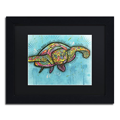 Trademark Fine Art Turtle by Dean Russo, Black Matte, Black Frame 11x14-Inch