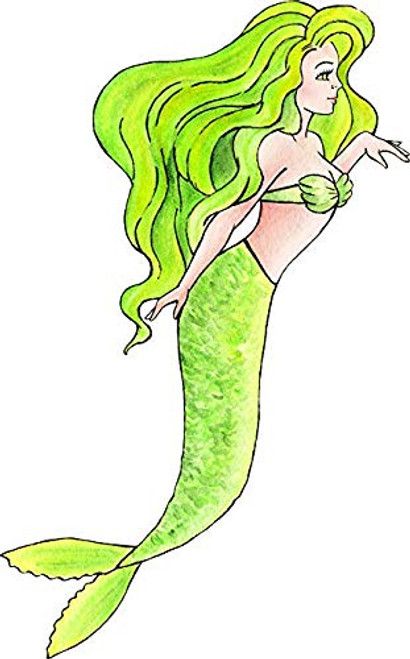 EW Designs Magnet Pretty Sexy Pen Art Watercolor Mermaid Cartoon - Neon Green Magnetic Vinyl Magnet Bumper Sticker -12 inch Tall- EW Designs Magnet Pretty Sexy Pen Art Watercolor Mermaid Cartoon - Neon Green Magnetic Vinyl Magnet Bumper Sticker -12 inch Tall-
