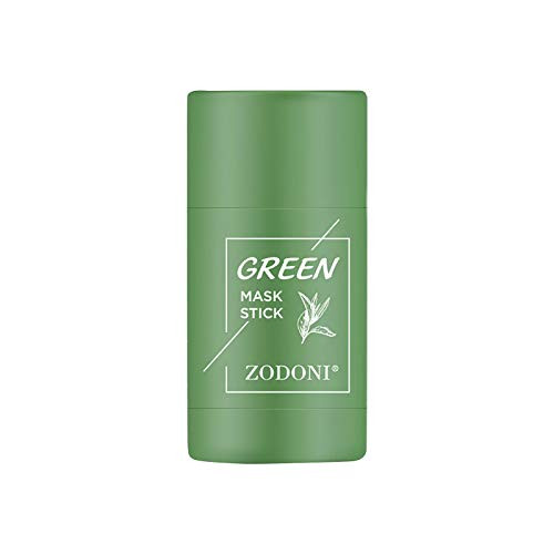 Cleansing Facial Mask Stick for All Skin Types Face Moisturizes Oil Control Anti-Acne Eggplant Solid Fine Solid Cleansing Mask Smear Type Shrink Pores Soothing Repair -Green 1-