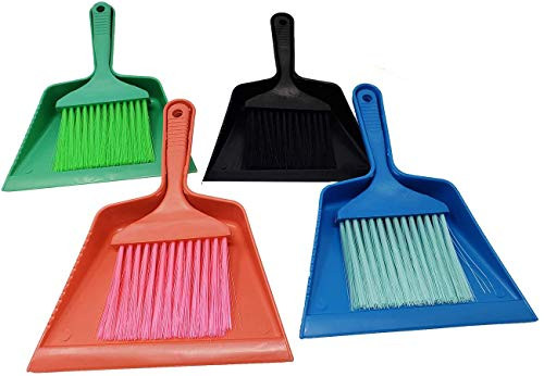 Mini Dustpan Cleaning Broom  and  Brush -4 Dust Pans- Sweep  and  Clean Keyboards Desktop Table  and  Keyboards