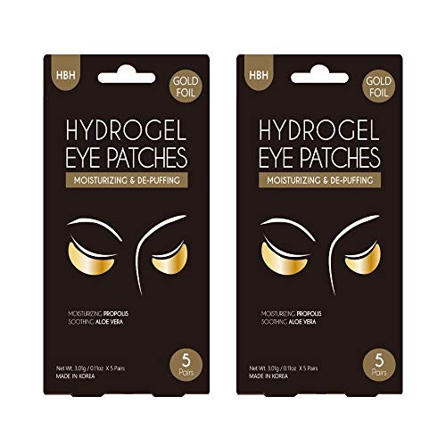 LUKE Korea Hydrogel under eye patches Manuka honey Gold Foil-10 pairs- Moisturizing and  De-Puffing Dark circles under eye treatment pads