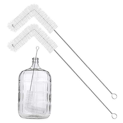 2 Pack 27inch Carboy Brush Carboy Cleaning Brush Carboy Brushes for Cleaning Nylon 5 Gallon Carboy Brush Carboy Bottle Brush for 3 5 6 6.5 Gallon Glass Carboys Corny Kegs Wine Making Home Brewing