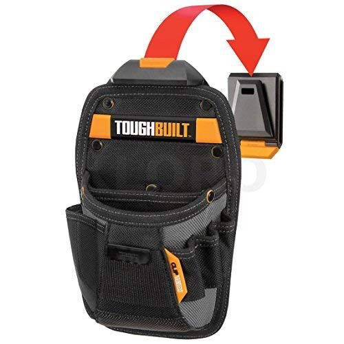 ToughBuilt - Universal Pouch/Utility Knife Pocket - 8 Pockets/Loops Custom Tape Measure Clip Screw Driver Pencil Loop Premium Organizer Compact Size Patented ClipTech Hub  and  Belts - -TB-CT-26-