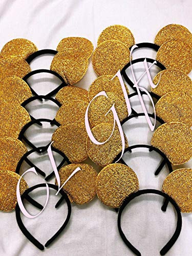 Set of 12 - Yellow/Gold Sequin Mickey Mouse EarsBelle/Beauty and The Beast Snow White Ears DIY Mickey Ears Minnie Ears Minnie Mouse Ears DIY Mickey Ears.