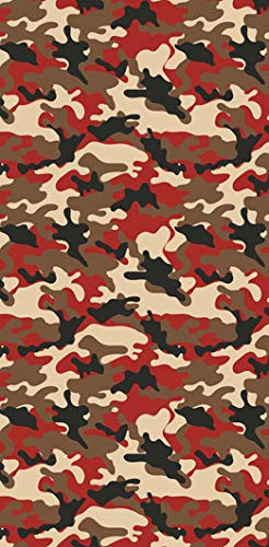 Bahia Collection by Dohler Orange Camouflage Brazilian Velour Beach Towel 30x60 inches