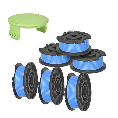 Generep Weed Eater String Trimmer Replacement Spool for Greenworks?0.065 inch Single Line Auto-Feed String 24V and 40V 80V Cordless Trimmer?Spool Model 29252?6 Spools 1 Cap?