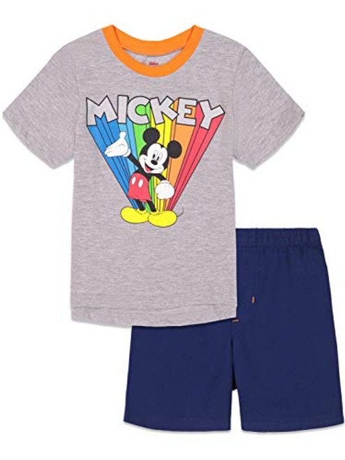Disney Mickey Mouse Toddler Boys T-Shirt and French Terry Shorts Set 4T Gray Disney Mickey Mouse Toddler Boys T-Shirt and French Terry Shorts Set 4T Gray
