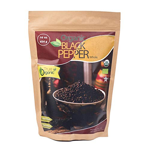True Organic Ceylon Black Pepper Whole 16 Oz - USDA Certified Peppercorns Pure Ceylon Premium Quality and Perfect Peppercorns for Grinder Refill True Organic Ceylon Black Pepper Whole 16 Oz - USDA Certified Peppercorns Pure Ceylon Premium Quality and Perfect Peppercorns for Grinder Refill