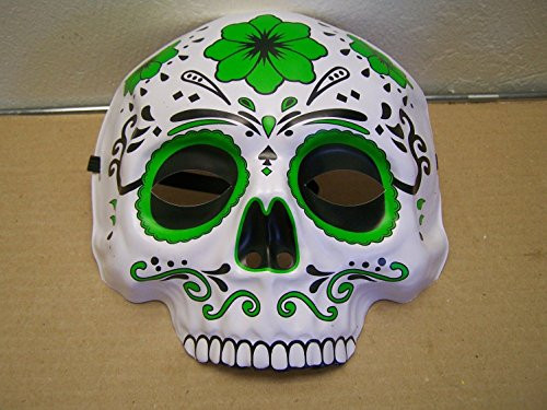 Dia de los Muertos Day of the Dead Sugar Skull Halloween Mask - Green