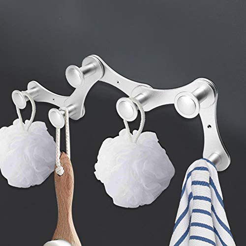 Hats Hanger Space Aluminum Wall Hanger Cloth Hanger Retractable Hanging Hook Door Hook Hanger Bathroom Hanging Hook Wall Mounted Coat Rack Hanging Hook for Towels-Bright Sand-