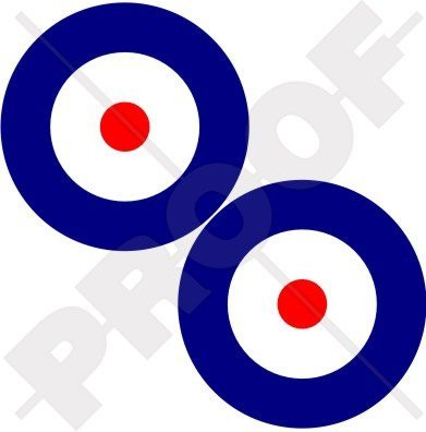 RAF British Royal AirForce Type A Aircraft Roundels 3 inch -75mm- Vinyl Stickers Decals x2