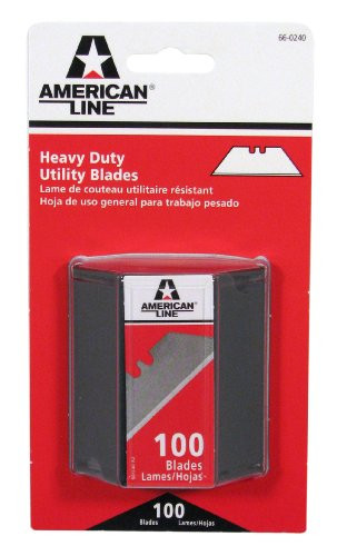 American Safety Razor 66-0240 Heavy-Duty 2-Notch Utility Knife Blades Economy Dispencer with 100 Razer Blades