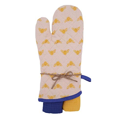 DEI 14149 Bee Oven Mitt and Dish Towel Set of 3