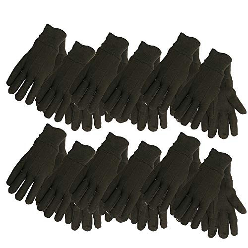Cotton Jersey Work Gloves  7792P12 Size Large Brown 12-Pack